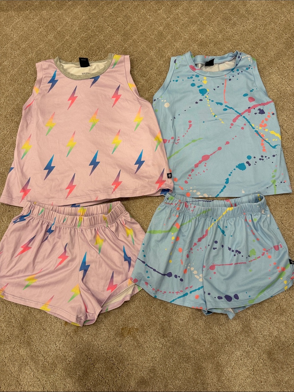 Pixielane Two-Pack Lightning & Splash Sleep Sets - Pink & Light Blue- size 11/12